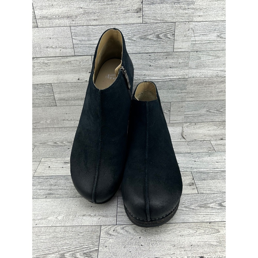 Dansko Black Nubuck Leather Ankle Boots Zipper Women EU 40 US 9.5 9607100200